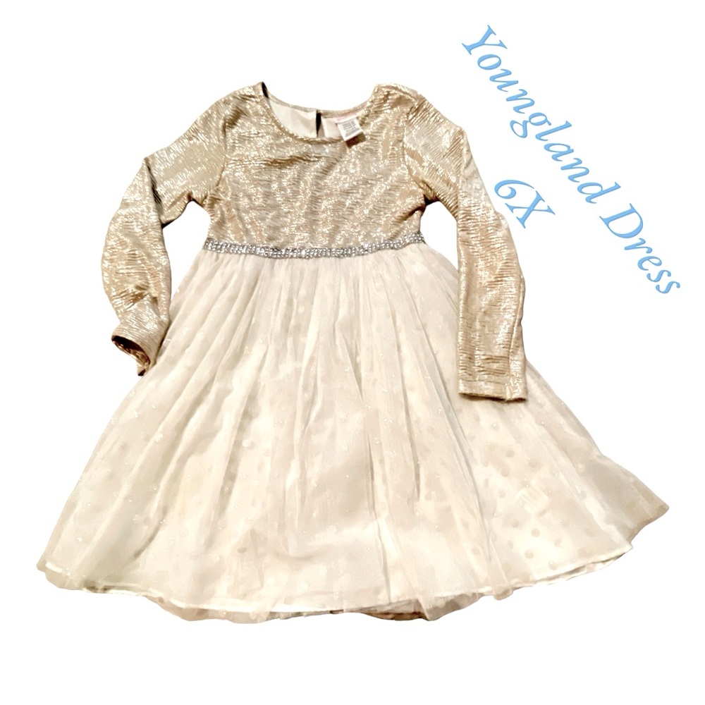 Girls good and cream LS dress 6X